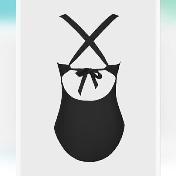 32.🆕 Large Cupshe Tummy Control Deep V Neck Double Straps 1 Piece Swimsuit… - Picture 5 of 6